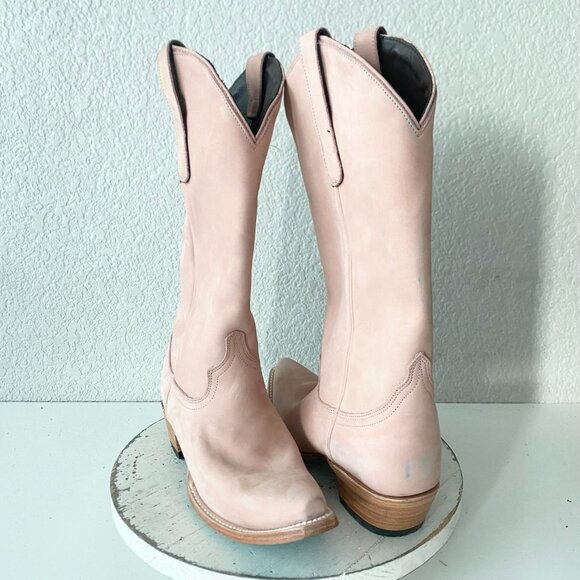 Lane EMMA JANE Womens Cowboy Boots 7 Pink Western Cowgirl Mid Calf Pointed Toe - Picture 1 of 12